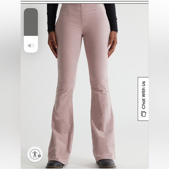Pacsun Women's Mauve Corduroy Pants Low Rise Flare Leg Pink Retro Y2K soft - Picture 3 of 11